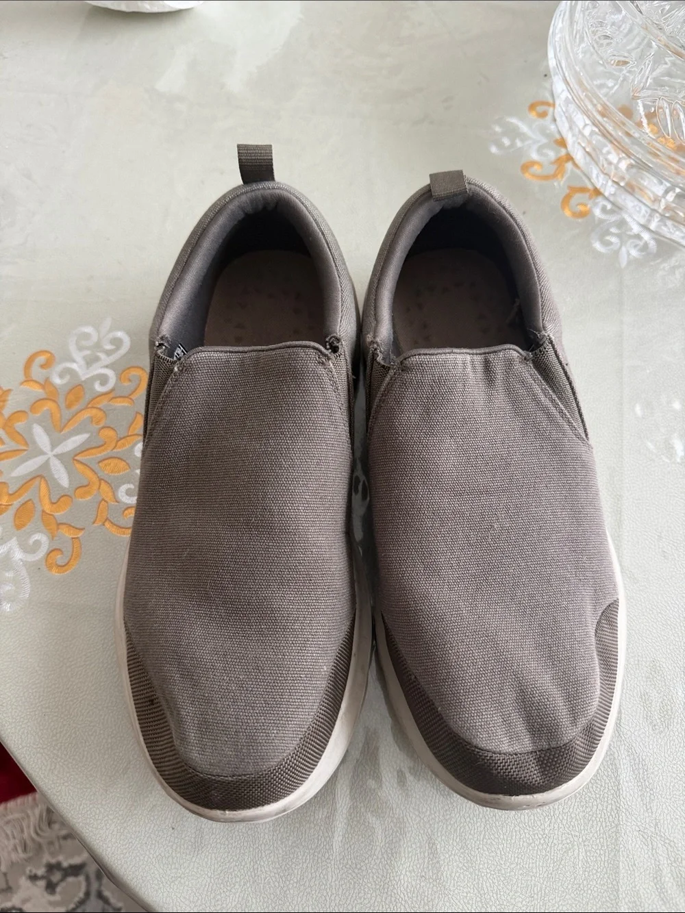 Skechers Men's Slip-On Canvas Loafers in Taupe